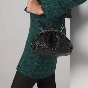 White House Black Market Black Woven Crossbody Bag